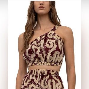 Moon River / Anthropologie one shoulder crop top